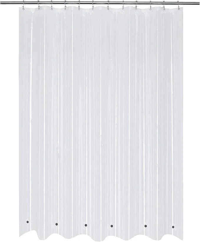 Mrs Awesome Long Shower Curtain Liner with 6 Magnets 72 x 78 inch, PEVA 8G Thick & Heavy Duty Plastic Shower Curtain for Bathroom, Waterproof,72x78, Clear - ModernBath