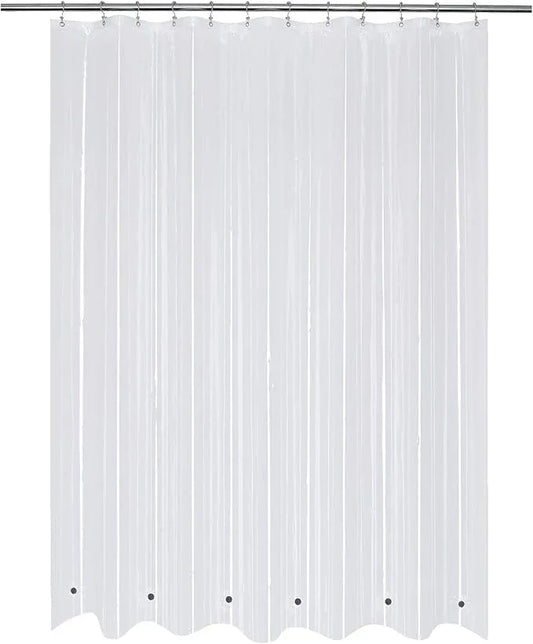 Mrs Awesome Long Shower Curtain Liner with 6 Magnets 72 x 78 inch, PEVA 8G Thick & Heavy Duty Plastic Shower Curtain for Bathroom, Waterproof,72x78, Clear - ModernBath