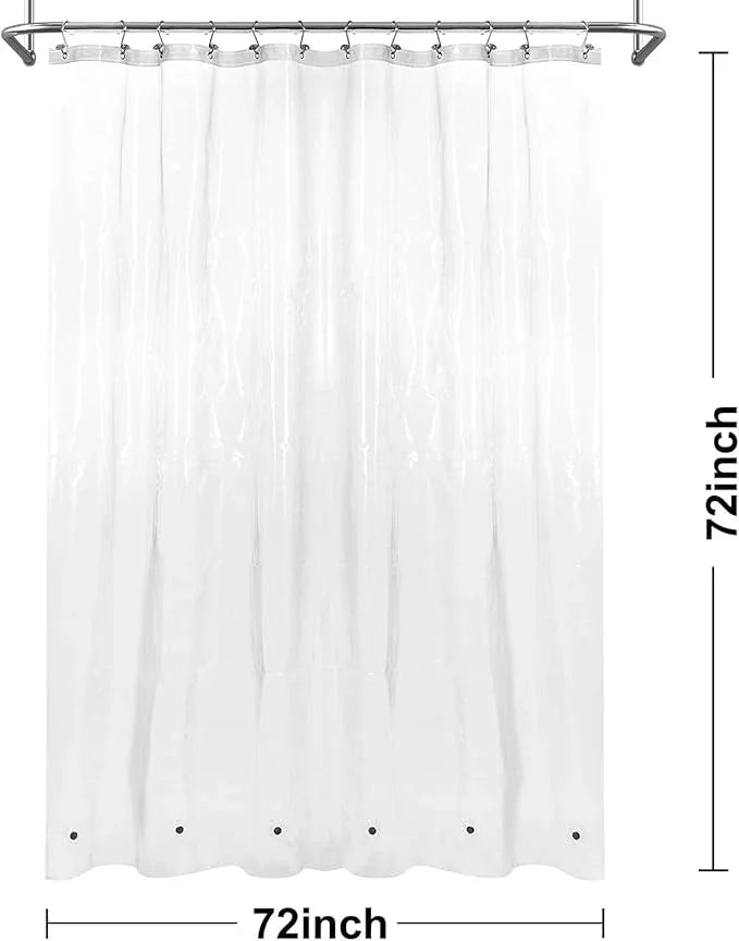 Barossa Design Shower Curtain Liner with 6 Magnets - Heavy Duty PEVA Plastic Shower Curtain for Bathroom, Waterproof Vinyl & See Through Bath Liner, Metal Grommets - Clear, 72x72 - ModernBath
