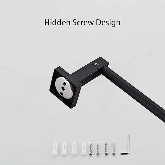 Matte Black Toilet Paper Holder Wall Mount, Bathroom Toilet Paper Holder for SUS 304 Stainless Steel, Double Post Pivoting Square Toilet Paper Roll Holder for Bathroom RV Paper Towels for TP - ModernBath