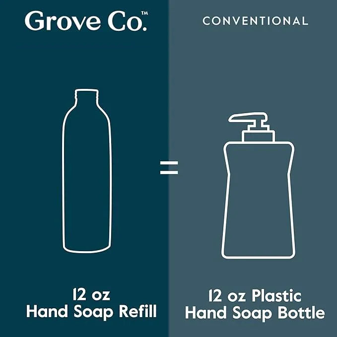 Grove Co. Hydrating Foaming Hand Soap Refills (2 x 12 Oz) Moisturizing Hand Wash, No Plastic or Parabens, Cruelty Free, 100% Natural Lemon & Eucalyptus Fragrance (Pack of 2) - ModernBath