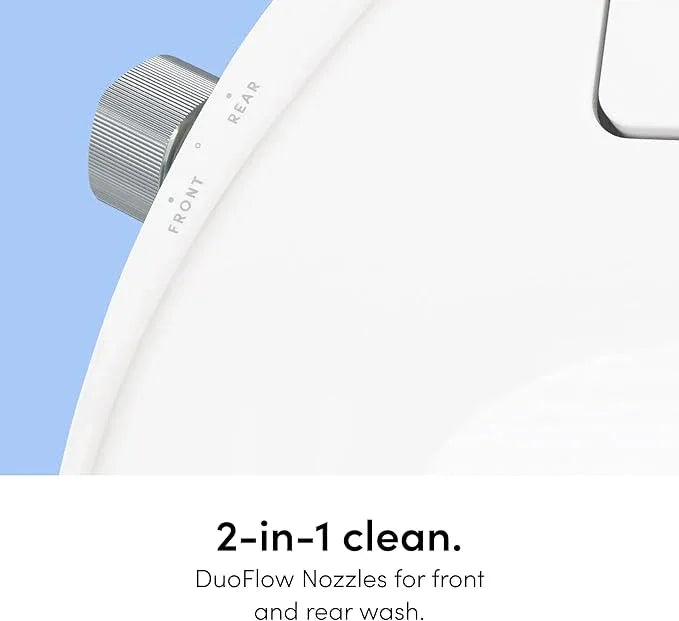 TUSHY Wave Non-Electric Bidet Toilet Seat | Sleek Round Design, Quick-Release for Easy Cleaning | DuoFlow Front & Rear Wash, Soft-Close Lid, Comfy Seat, 10-Min DIY Install, Bamboo Knob - ModernBath