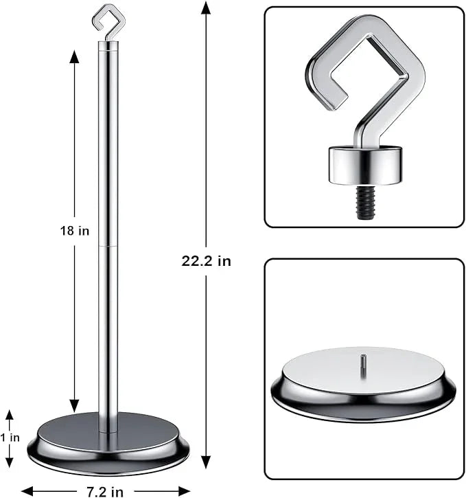 Toilet Paper Holder for Bathroom, Metal Free Standing Toilet Paper Storage with Rustproof, Tissue Paper Roll Stand for Bathroom Accessories (Poilshed Chrome) - ModernBath