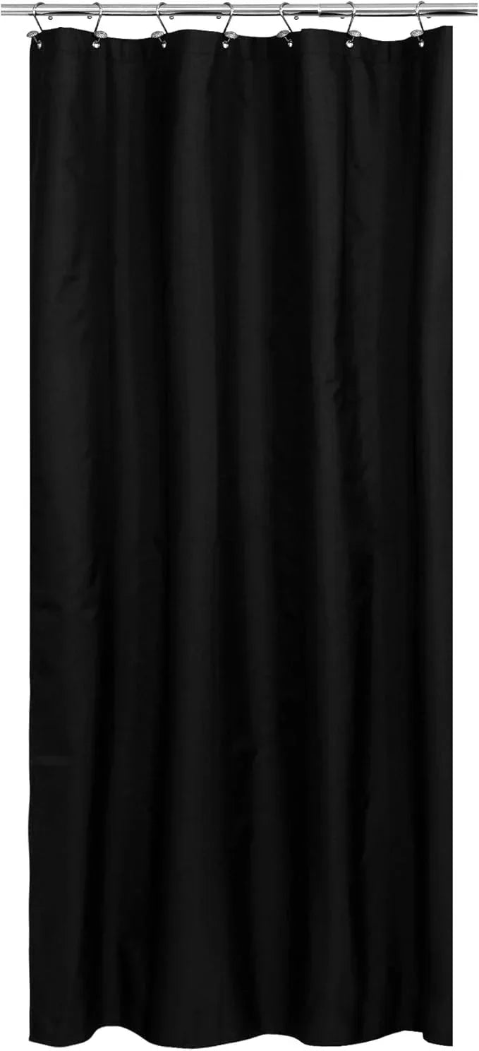 N&Y HOME Fabric Shower Stall Curtain or Liner 36 x 72 Inches - Hotel Quality, Machine Washable - Black, 36x72 - ModernBath