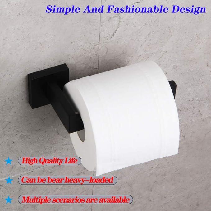 GERZWY Bathroom Toilet Paper Holder SUS 304 Stainless Steel Matte Black Tissue Paper Roll Holder Wall Mount FG1605-BK - ModernBath
