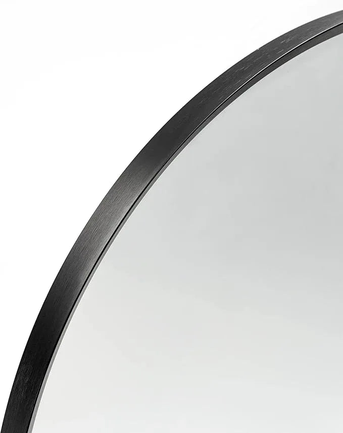 Minuover Arched Wall Mirror for Bathroom, 24"x36" Black Modern Metal Frame for Entryway Living Room Bedroom Wall Decor - ModernBath
