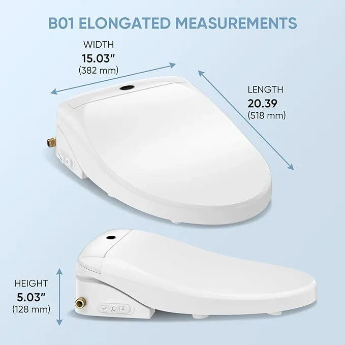 LEIVI Electric Bidet Toilet Seat with Wireless Remote and Side Panel, Multiple Spray Modes, Adjustable Heated Seat, Warm Water and Air Dryer, Auto LED Nightlight, Elongated - ModernBath