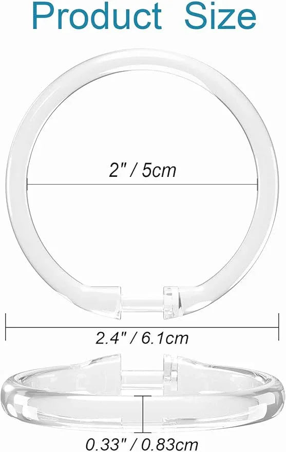 Kutesna 144 PCS Clear Plastic Shower Curtain Rings, O-Ring Shower Curtain Hooks, Shower Hooks for Bathroom Rods,Decorative Curtain Hooks with Smooth Glide, No Tools Installation & Rust-Proof Design - ModernBath