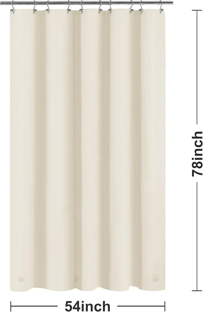 Barossa Design 54W x 78H Stall Shower Curtain Liner Beige - Waterproof Lightweight PEVA Plastic Shower Liner with 3 Magnets & Metal Grommets - Beige - ModernBath