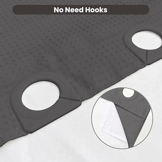 Inhousolu No Hook Waffle Weave Shower Curtain with Removable Snap in Fabric Liner Set for Bathroom, 230 GSM Heavy Duty Weighted Hem, Water Repellent Washable Bath Curtains, 72 x 78 Inch, Graphite Grey - ModernBath