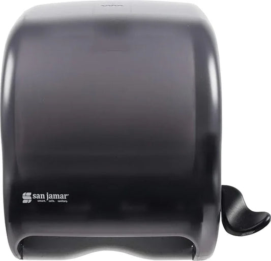 San Jamar Classic Element Paper Towel Dispenser Wall-Mounted Commercial Roll Dispenser, Fits All Core Sizes with Lever for Bathroom, Kitchens, and Restaurants, Plastic, Universal Paper, Black Pearl - ModernBath
