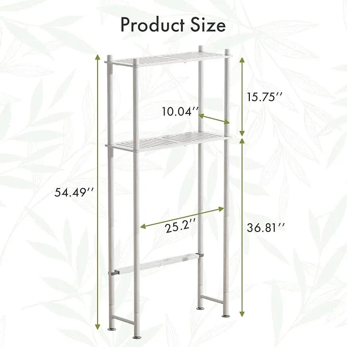 AmazerBath Bamboo Over The Toilet Storage Shelf, 2-Tier Over Toilet Bathroom Organizer Rack, Bathroom Shelves Over Toilet Space Saver, White - ModernBath