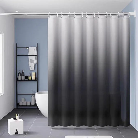 TIKABC Shower Curtain Liner, 4G PEVA Shower Liner, Plastic Waterproof Shower Curtains, with Grommet Holes and 3 Magnetic Weights(Gradient Grey) - ModernBath