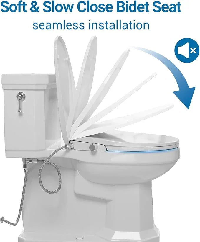 Round Bidet Seat Non Electric with Single Nozzle, Cold Water Toilet Bidet for Hygiene and Bathroom Cleaning, Adjustable Spray Wash Easy Install PP Toilet Seat for Home Use - ModernBath