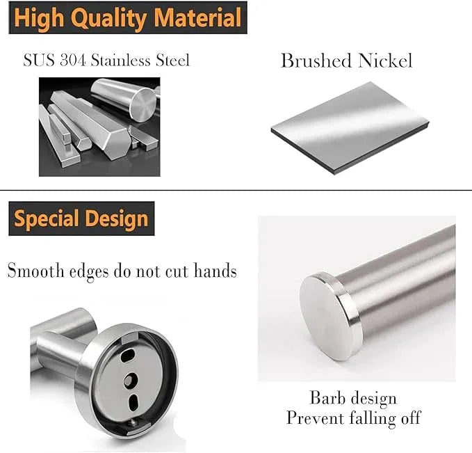 2-Piece Toilet Paper Holder - SUS 304 Stainless Steel Toilet Paper Holder Wall Mount, Toilet Paper Roll Holder for Bathroom, Kitchen, Washroom - Brushed Nickel - ModernBath