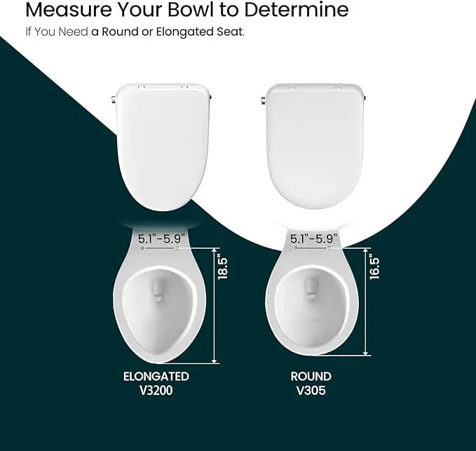 R&T V3200 Elongated Bidet Toilet Seat, Electric Bidet Seat with Adjustable Warm Water, Air Dryer, Heated Seat, Night Light, Deodorization - ModernBath