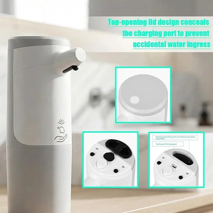 WEALTHYHEART Automatic Soap Dispenser Touchless 15.2oz with Smart Sensor, USB Rechargeable, Hands Free Soap Dispenser for Bathroom & Kitchen - ModernBath