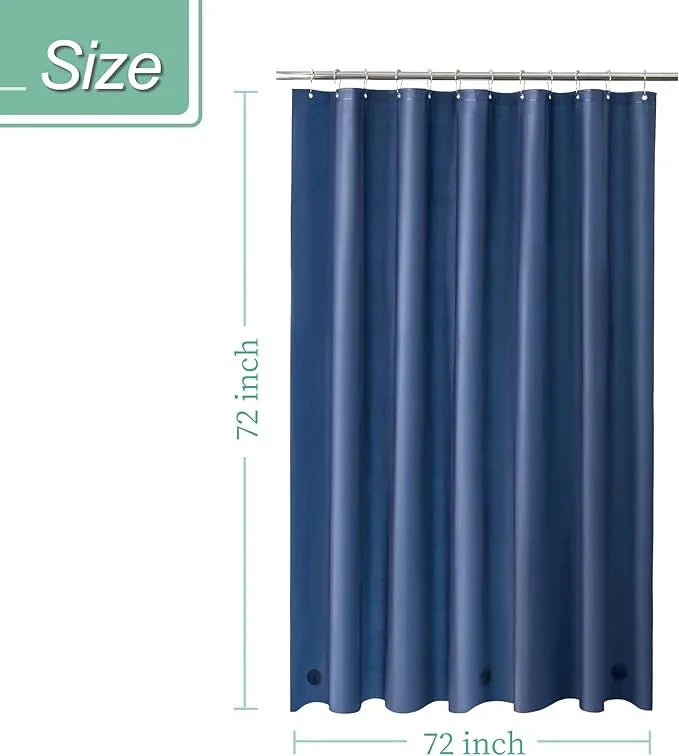 Mrs Awesome Navy Shower Curtain Liner with 3 Magnets, 72x72 Premium Flexible Sturdy Plastic Shower Curtain for Bathroom Lightweight & Waterproof, Navy Blue - ModernBath