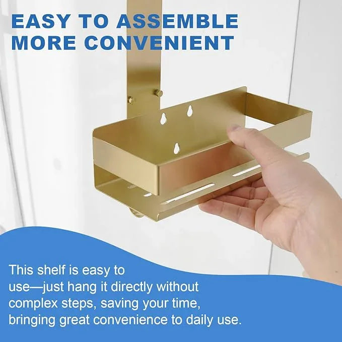 Hiendure Gold Shower Caddy Over Shower Door - 2 Tier Hanging Shower Caddy Organizer No Drilling, Shower Storage Shelf for Indoor Shower, Bathroom, Bedroom, Kitchen - ModernBath