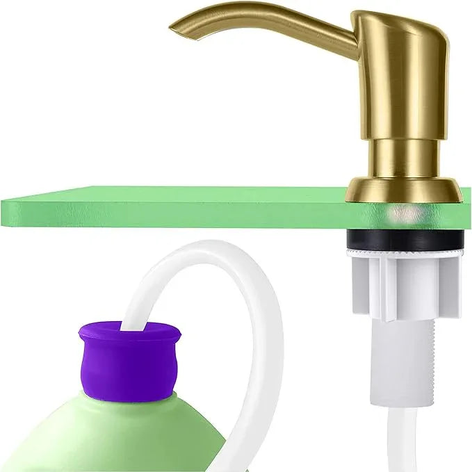 GAGALIFE Built in Counter Soap Dispenser for Kitchen Sink and Extension Tube Kit, Anti-Leakage Upgrade with 40" Tube No More Top Refill, Brushed Gold - ModernBath