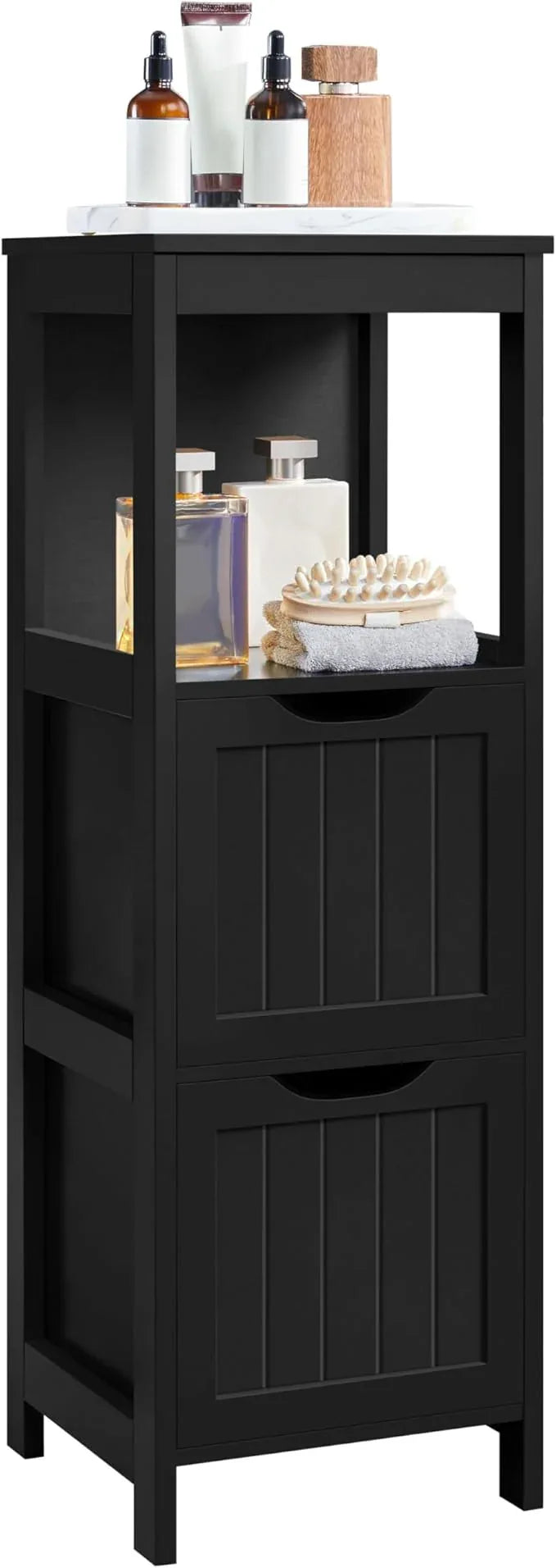 Yaheetech Bathroom Storage Cabinet, Small Floor Cabinet with 2 Removable Drawers, Slim Storage Organizer Rack Stand for Bathroom/Kitchen/Corner/Small Space,Black - ModernBath