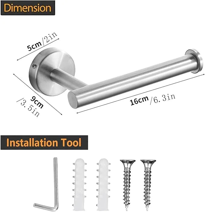 Toilet Paper Holder - SUS 304 Stainless Steel Toilet Paper Holder Wall Mount, Toilet Paper Roll Holder for Bathroom, Kitchen, Washroom - Brushed Nickel - ModernBath