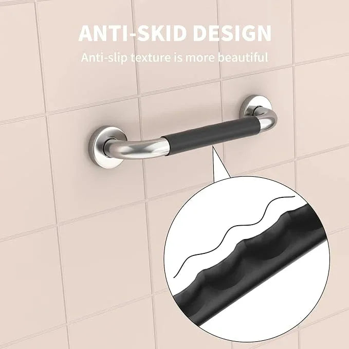 20 Inch Shower Grab Bar w/Anti Slip Rubber Grip, Munzong Stainless Steel Bathroom Grab Bar, Chrome Bathroom Balance Bar,Safety Handrail Support,Handicap Injury Elderly Senior Assist Bath Handle - ModernBath