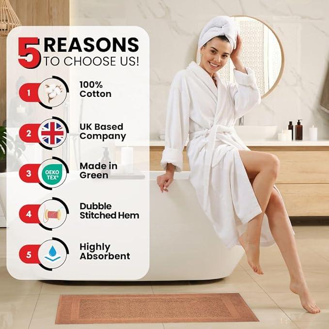 Infinitee Xclusives Premium Cotton Bath Mats for Bathroom – Pack of 2 | 34x22 Inches | Ultra Soft, Super Absorbent, Non-Slip, Machine Washable Mats (Cosmic Sand) - ModernBath