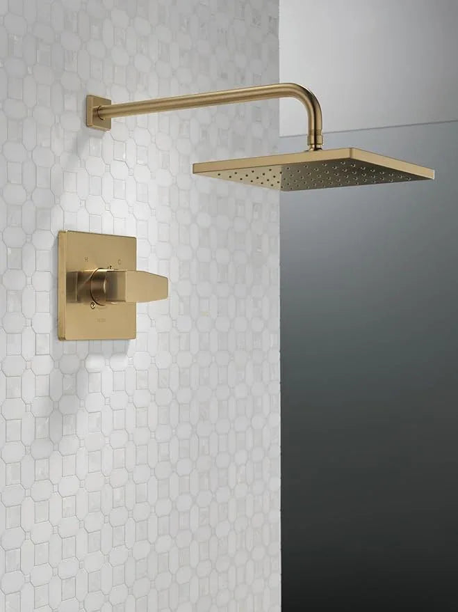 Delta Modern 14 Series Square Rain Shower Faucet Set, Brushed Nickel Shower Head and Handle Set, Valve Trim Kit, Spotshield Stainless T14268-SP-PP (Valve Not Included) - ModernBath