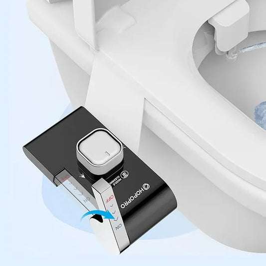 HOPOPRO Bidet with Single Finger Water Pressure Control, Self Cleaning Hygienic Dual Nozzle (Feminine/Rear Wash), Non-Electric Bidet Attachment for Toilet Seat, Easy DIY Install <5 Min -Black - ModernBath