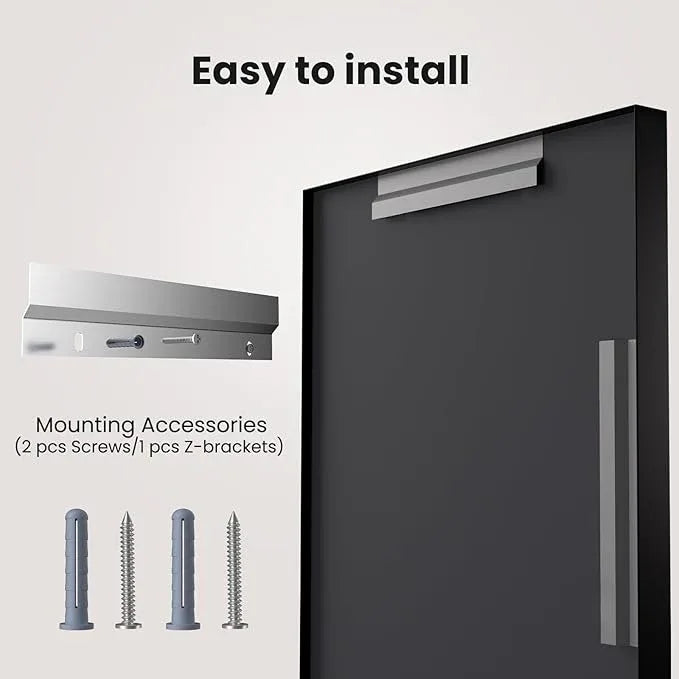 LOAAO Black Bathroom Mirror 48"X36" for Wall, Rectangle Bathroom Vanity Mirror, Tempered Glass, Hangs Vertically or Horizontally, Easy to Install, Modern Design - ModernBath