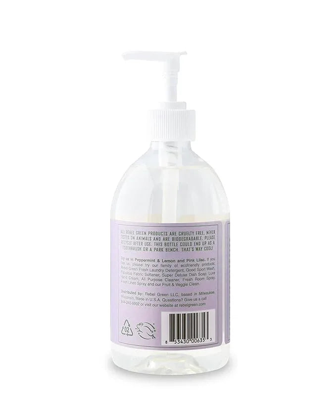 Rebel Green Liquid Hand Soap - Moisturizing Natural Bathroom & Kitchen Liquid Soap - Gentle Household Hand Wash (Lavender & Grapefruit, 16.90 Fl Oz (Pack of 4)) - ModernBath