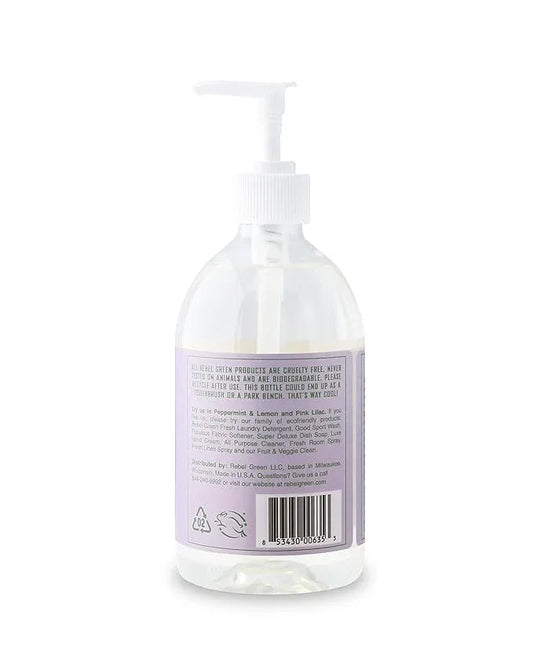 Rebel Green Liquid Hand Soap - Moisturizing Natural Bathroom & Kitchen Liquid Soap - Gentle Household Hand Wash (Lavender & Grapefruit, 16.90 Fl Oz (Pack of 4)) - ModernBath