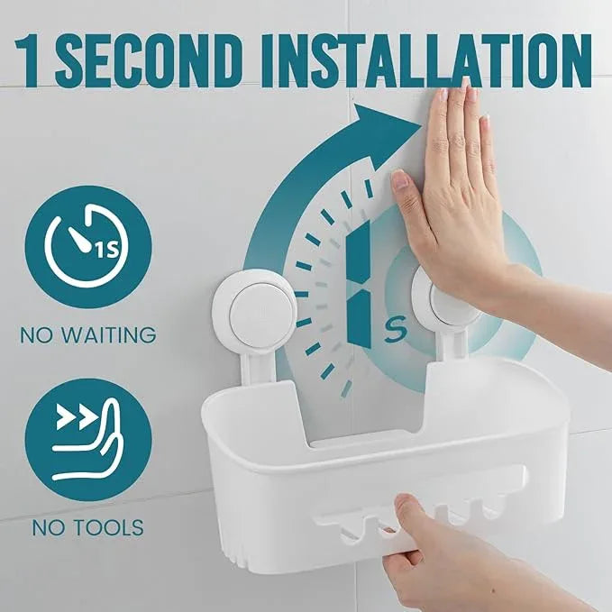 TAILI Shower Caddy Suction Cup 2 Pack, Heavy Duty Bathroom Organizer, Removable Shelves for Inside Shower, Shampoo, Waterproof Suction Plastic Storage for Bathroom Accessories Holder, White - ModernBath