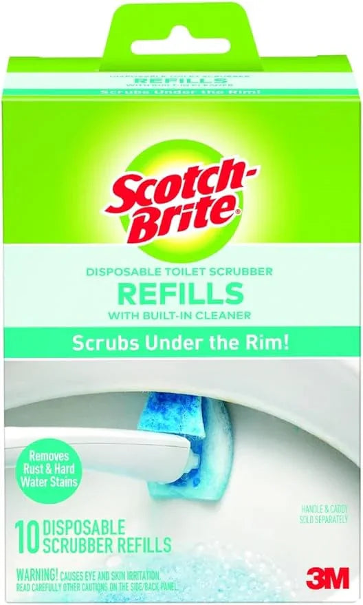 Scotch-Brite Disposable Toilet Scrubber Refills, Removes Rust & Hard Water Stains, 10 Disposable Refills Blue - ModernBath