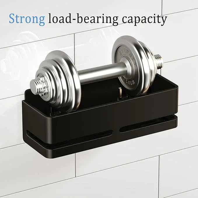 Shower Shelf, 2-Pack, Heavy-Duty Bathroom Storage Shelf, Large Capacity No-Drill Bathroom Organizer, Black Metal Storage Basket, Adhesive Installation - ModernBath