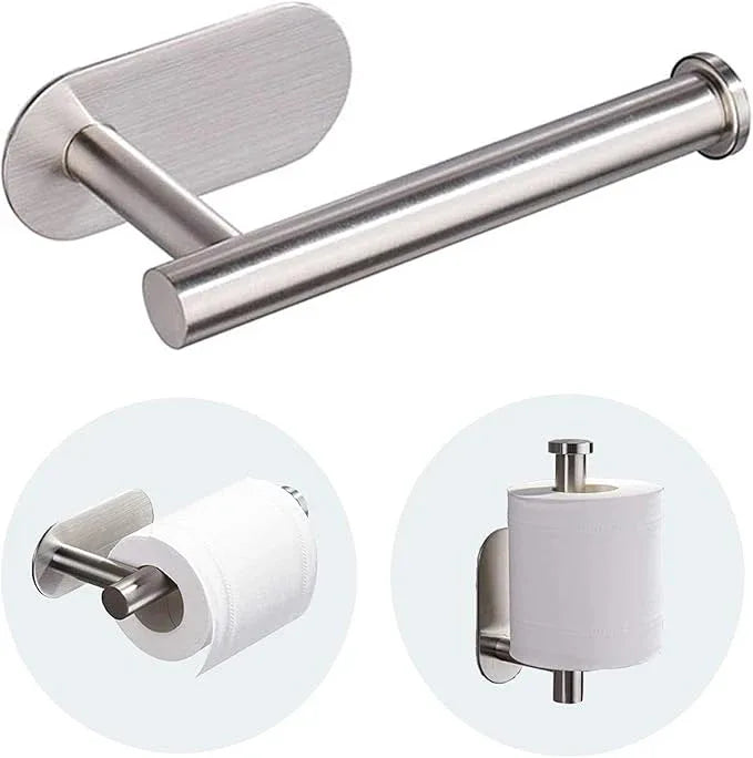 Toilet Paper Holder - Self Adhesive Toilet Paper Holder Wall Mount for Bathroom, SUS 304 Stainless Steel Command Strip Toilet Paper Roll Holder Stick On Wall, No Drilling - Brushed Nickel - ModernBath