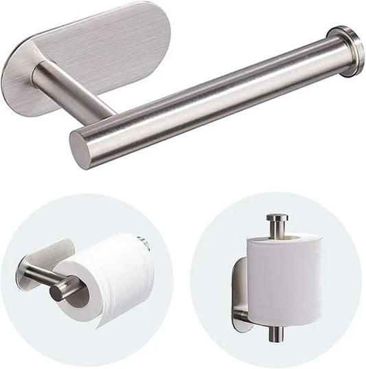 Toilet Paper Holder - Self Adhesive Toilet Paper Holder Wall Mount for Bathroom, SUS 304 Stainless Steel Command Strip Toilet Paper Roll Holder Stick On Wall, No Drilling - Brushed Nickel - ModernBath