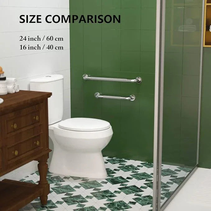 2 Pack 24 Inch Anti Slip Shower Grab Bar 1.25" Diameter,Munzong Stainless Steel Bathroom Grab Bar,Knurled Bathroom Balance Bar,Safety Handrail Support,Handicap Injury Elderly Senior Assist Bath Handle - ModernBath