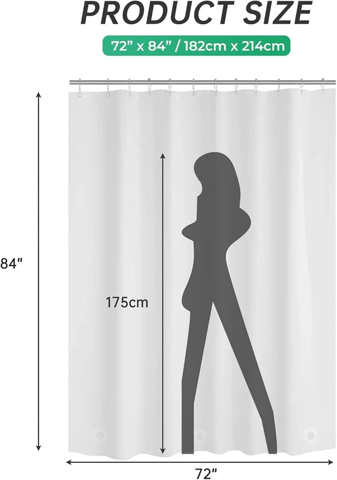 AmazerBath Plastic Shower Curtain 84 Inches Long, 72 x 84 Frosted Weighted Extra Long Shower Curtain, PEVA Heavy Duty Tall Bathroom Curtains with 3 Big Clear Weighted Stones and 12 Grommet Holes - ModernBath