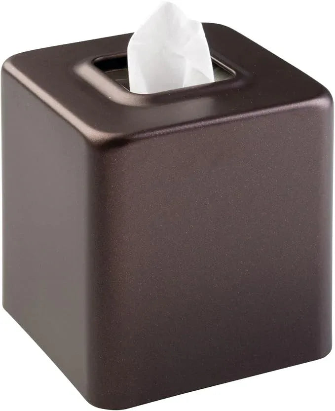 mDesign Steel Facial Tissue Box Cover/Holder for Bathroom Vanity Countertops - Bronze - ModernBath