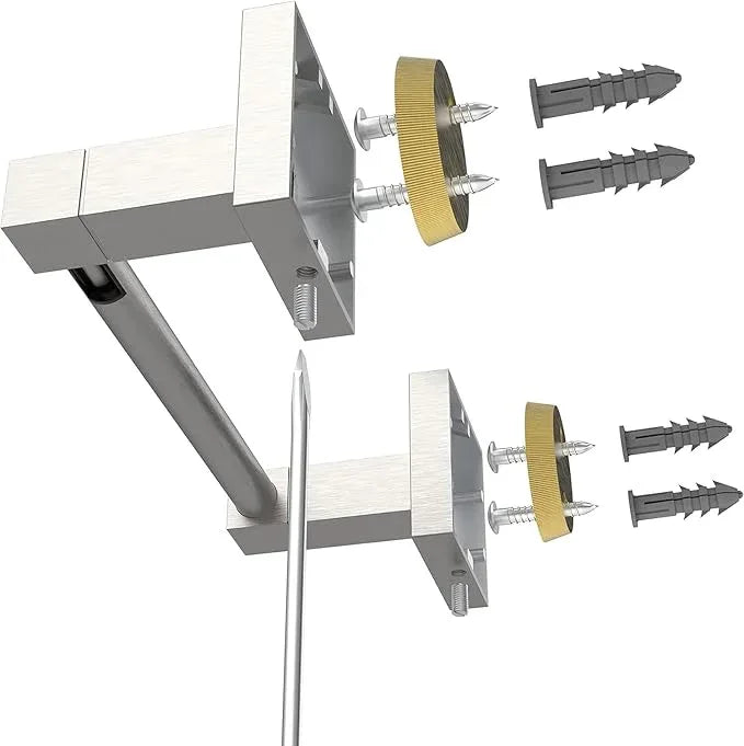 Ruacq Toilet Paper Holder Brushed Nickel 2 Pack Double Post Pivoting Square Tissue Holders Roll Holder Hangers Toilet Paper Stand Stainless Steel and Zinc Alloy Modern Wall Mounted - ModernBath