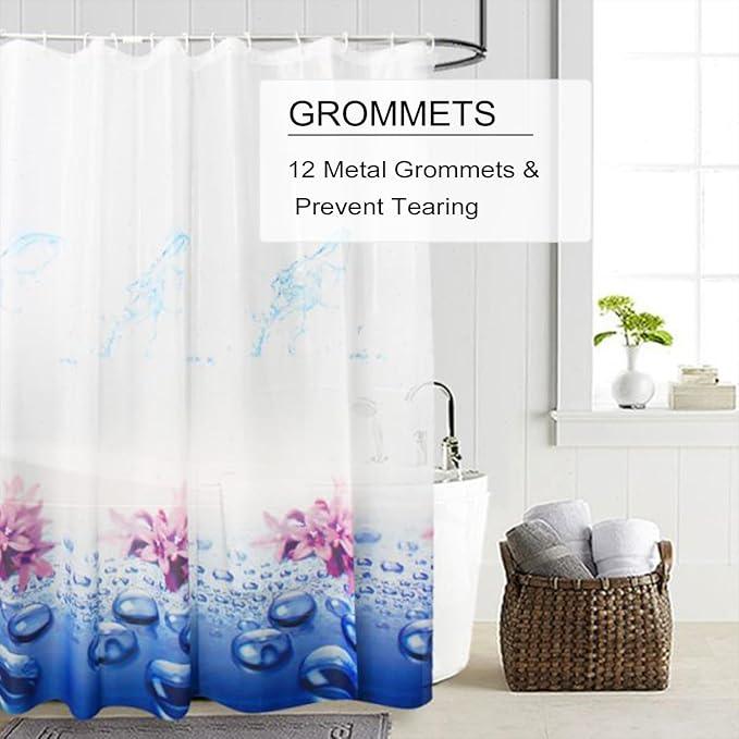 TIKABC Shower Curtain Liner, 4G PEVA Shower Liner, Plastic Waterproof Shower Curtains, 72x72 inch with Grommet Holes 3 Magnetic Weights - ModernBath