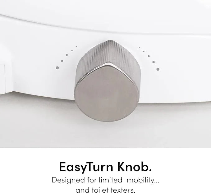 TUSHY Wave Non-Electric Bidet Toilet Seat | Sleek Round Design, Quick-Release for Easy Cleaning | DuoFlow Front & Rear Wash, Soft-Close Lid, Comfy Seat, 10-Min DIY Install, Bamboo Knob - ModernBath