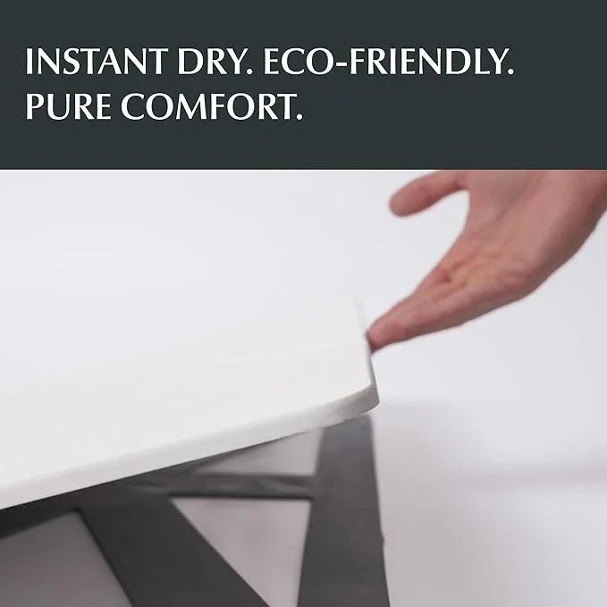 Water Stone Quick-Drying Bath Mat, Off-White – Standard Size (27.5” x 19.6”), Eco-Friendly, Non-Slip, Fast Absorbing Bathroom Rug, Soft & Comfortable - ModernBath
