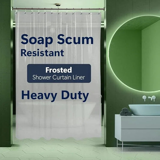 Epica Shower Curtain – Strongest Heavy-Duty Clear Vinyl 72x72 Shower Curtain Liner – Stain & Soap Scum Resistant with Rust-Proof Metal Grommets (Frosted) - ModernBath