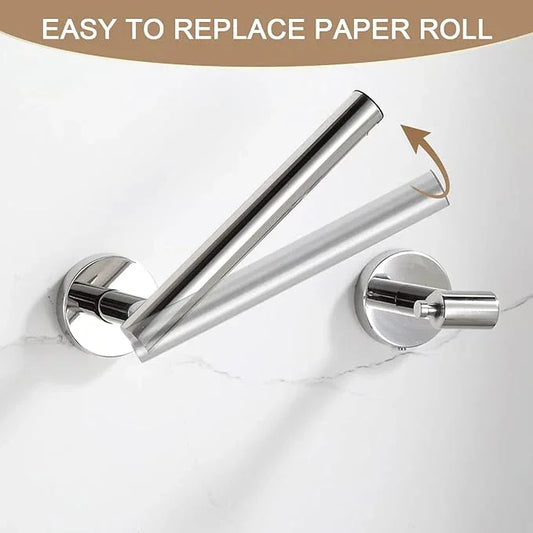 BGL Toilet Paper Holder Mirror Polish Wall Mount, Bathroom Toilet Paper Holder Brushed Nickel SUS 304 Stainless Steel, Double Post Pivoting Toilet Paper Roll Holder for Bathroom RV - ModernBath