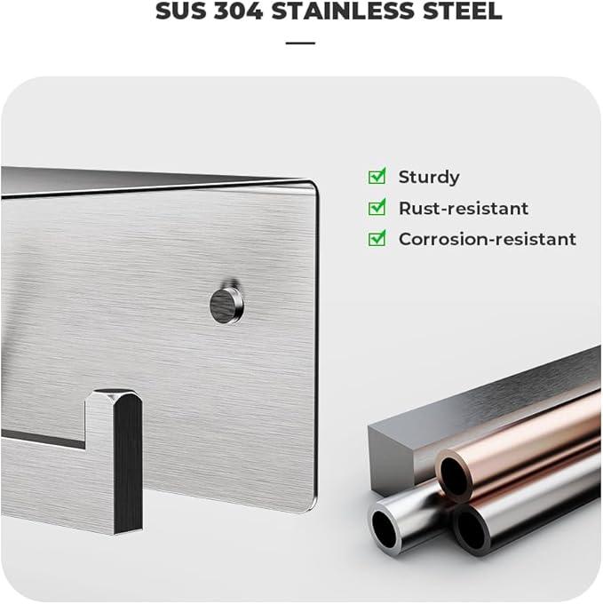 Double Toilet Paper Holder with Shelf, FreshGlow Large Tissue Holder Brushed Nickel, Wall Mount Commercial Toilet Paper Dispenser Phone Shelf Stainless Steel, Tissue Roll for Bathroom - ModernBath