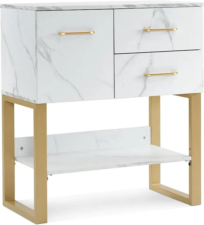 BarberPub Beauty Barber Station, Spa Wall Mount Storage Cabinet, Styling Salon Equipment for Hair Stylist, Bathroom Dresser with Drawers & Shelf 3185 (White) - ModernBath