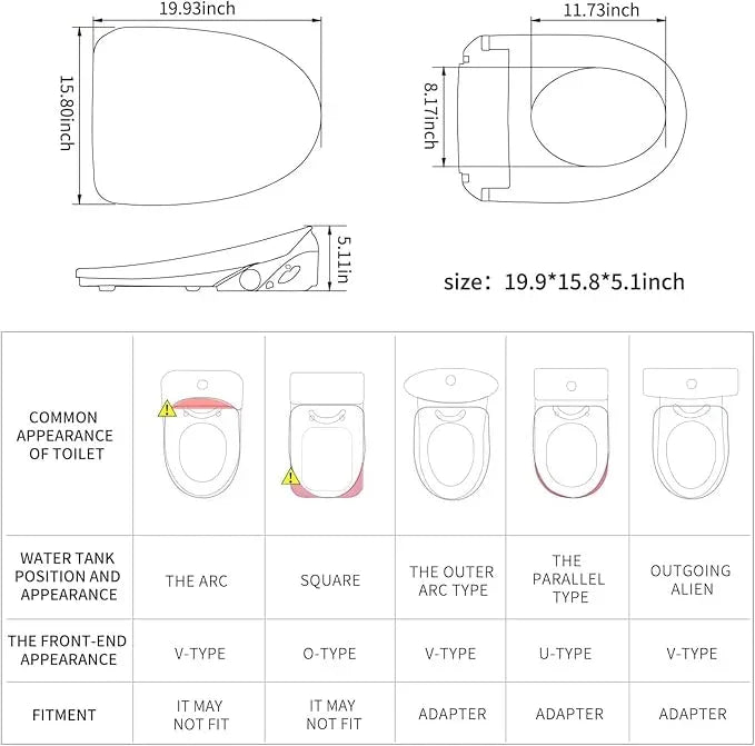 Bejoan X7 Bidet Toilet Seat, Elongated Bidet Attachment for Toilet Warm Water with Soft Close, Electric Heated Bidet Seat with Water Filtration - ModernBath